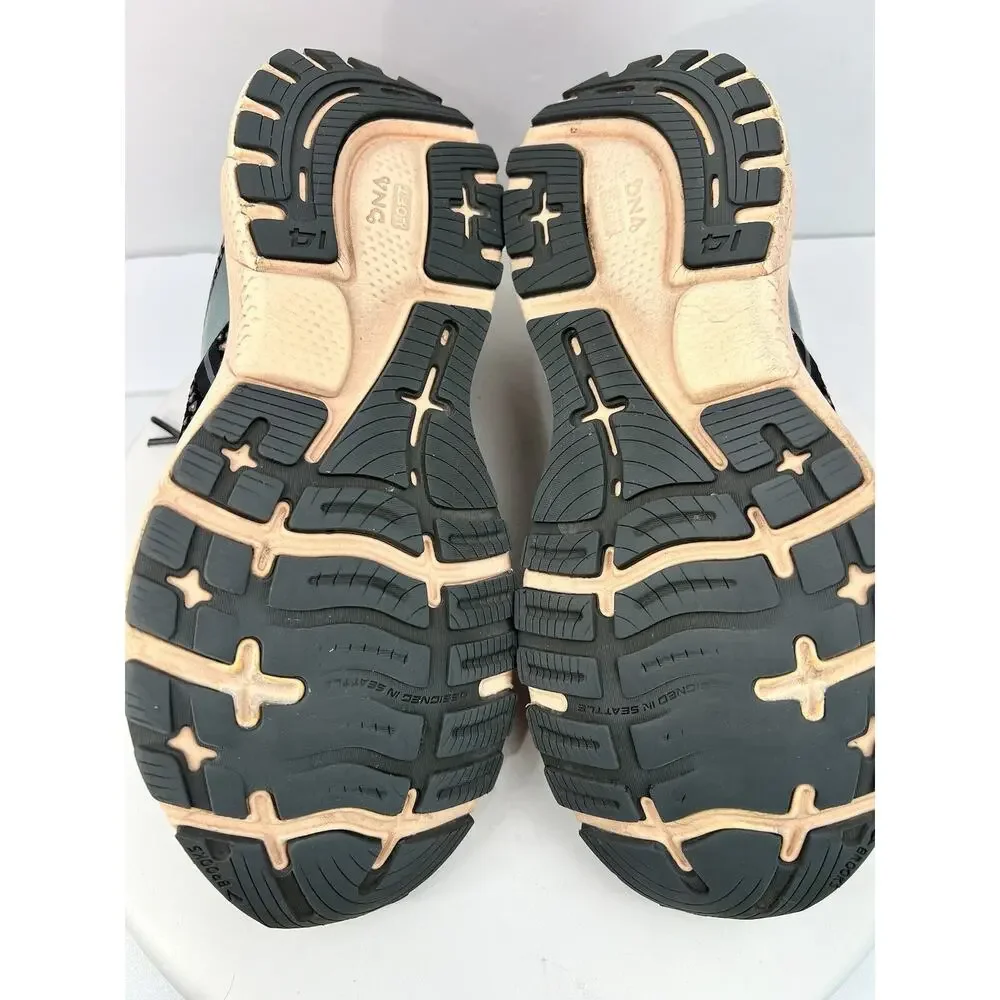 Brooks Ghost 14 Womens‎ Sz 10.5 Black Pink Running Shoes 1203561B026 Sneakers